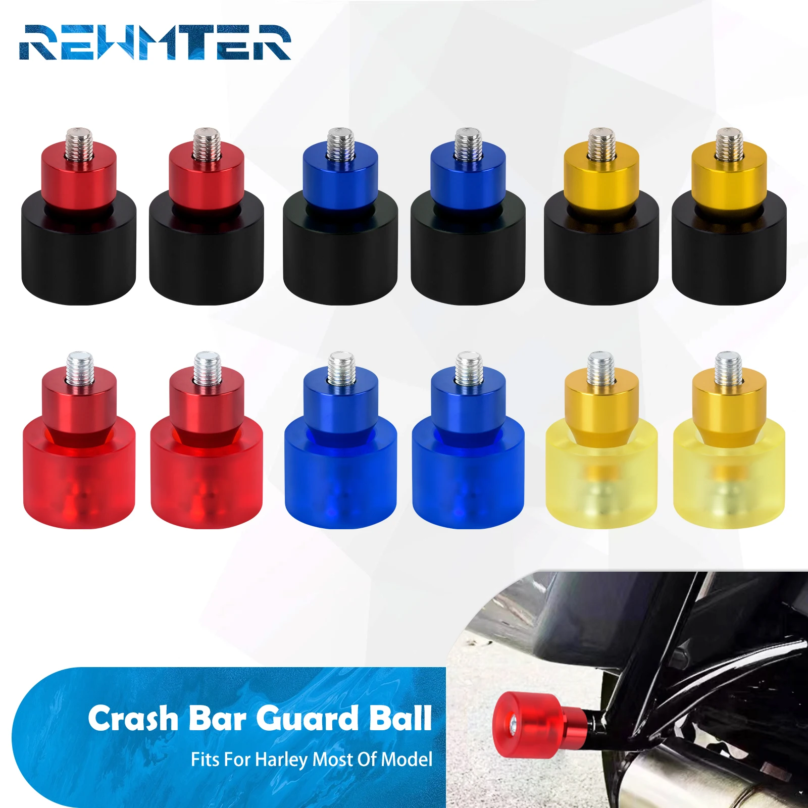 

Motorcycle M12 Crash Bar Protector Balls Engine Guard Saddlebag Bumpers Ball For Harley Softail Touring Dyna Sportster Breakout