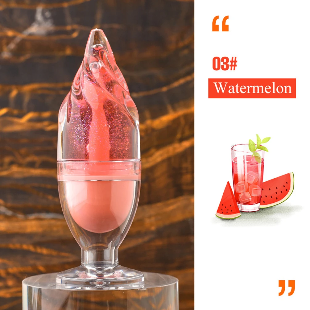 Private Label 6colors Glass-Finish Lip Oil Ice Cream Cup Fruit Flavours Custom Logo Bulk Shimmering Transparent Makeup Vegan