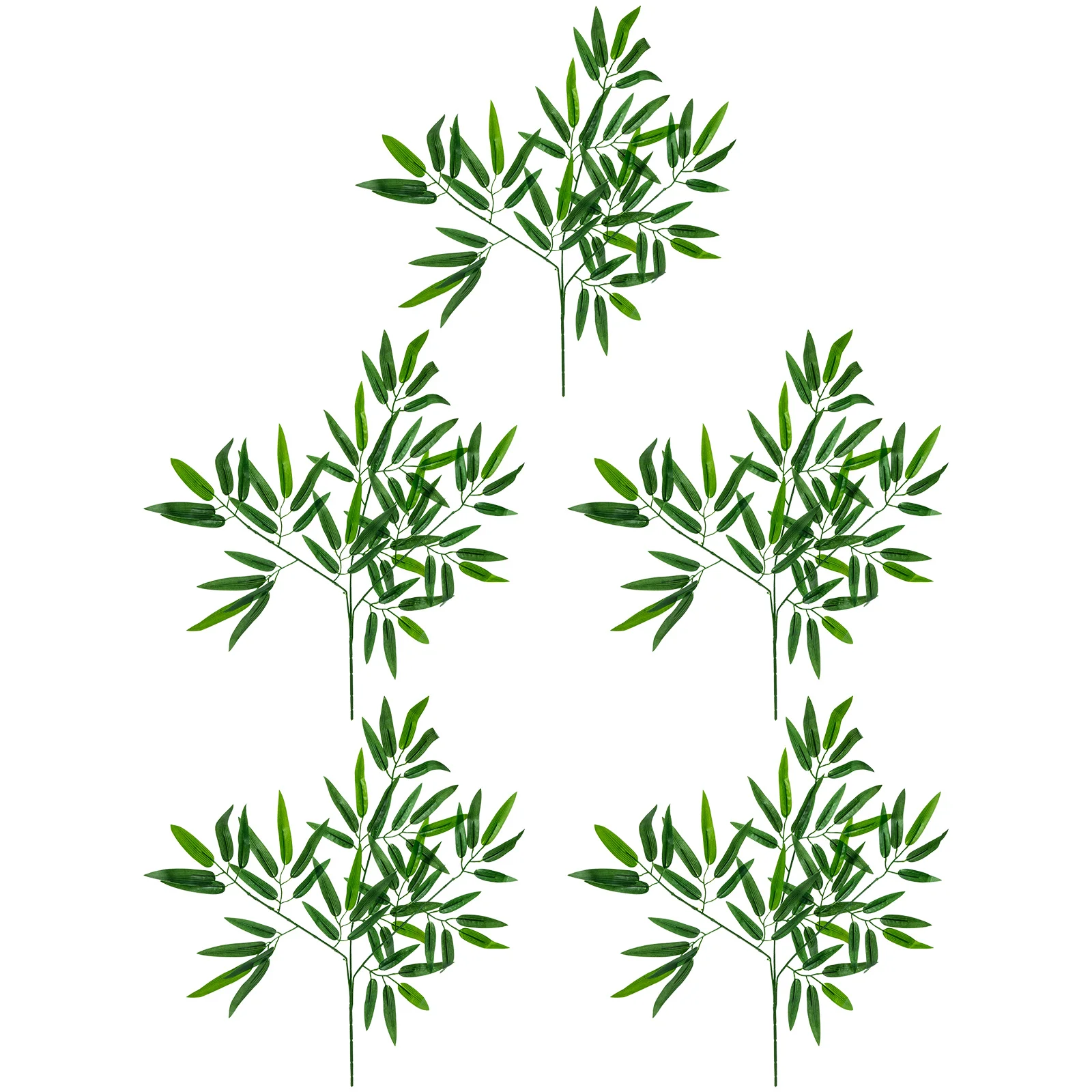 

5Pcs Simulated Bamboo Branches Decor Fake Green Leaves for Home Office Party Event Garden Indoor Outdoor Decoration