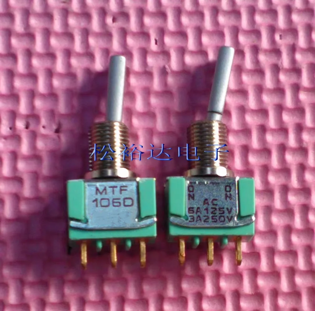 Original new 100% MTF106D 6A125V 3A250V toggle switch 2gear 3pin lock 3A hole 6mm MTF-106D