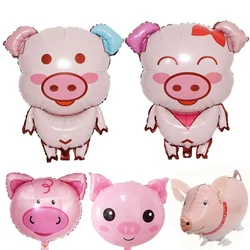 2023 Big Pig Head Foil Walking Balloon Baby Shower Boy Girl Kids Happy Birthday Party Decoration Animal Helium Balloon Dropship