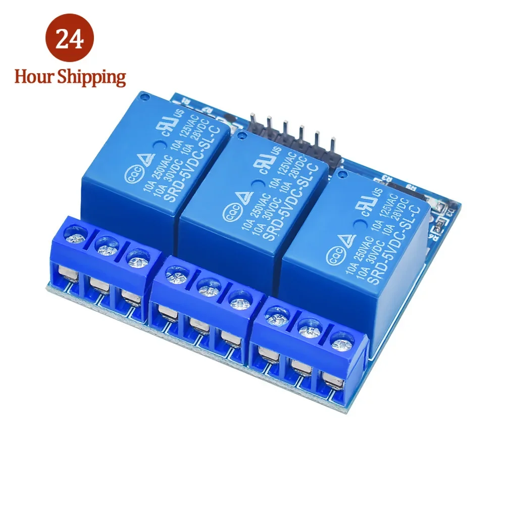 5V/12V 3 Channel Relay module is equipped with optical coupler to isolate the 3.3V and 5V signals of the high-voltage relay