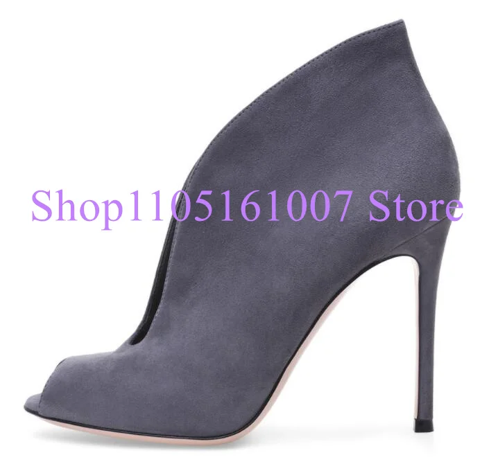 جلد الغزال امرأة حذاء من الجلد موضة عميق الخامس الجبهة سيدة الجوارب القصيرة مثير الانزلاق على موضة مكتب فستان الأحذية الإناث مضخات #6