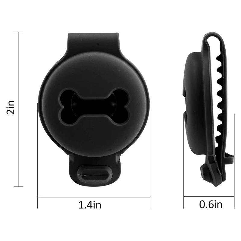 2 قطعة الحيوانات الأليفة سيليكون واقية ل Airtag المضادة للخدش شكل العظام طوق بكلاب حامل غطاء تعقب الحيوانات الأليفة