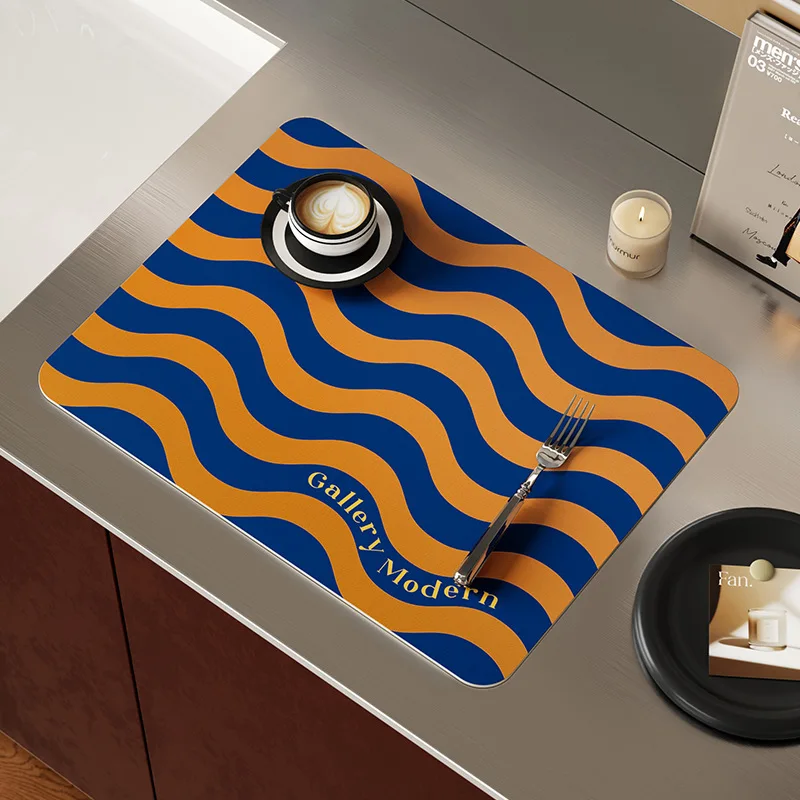 VIKAMA Kitchen Absorbent Mat, Non-Slip Diatomite Mud Pad for Countertop Sink, Waterproof Durable Home Decor Rug