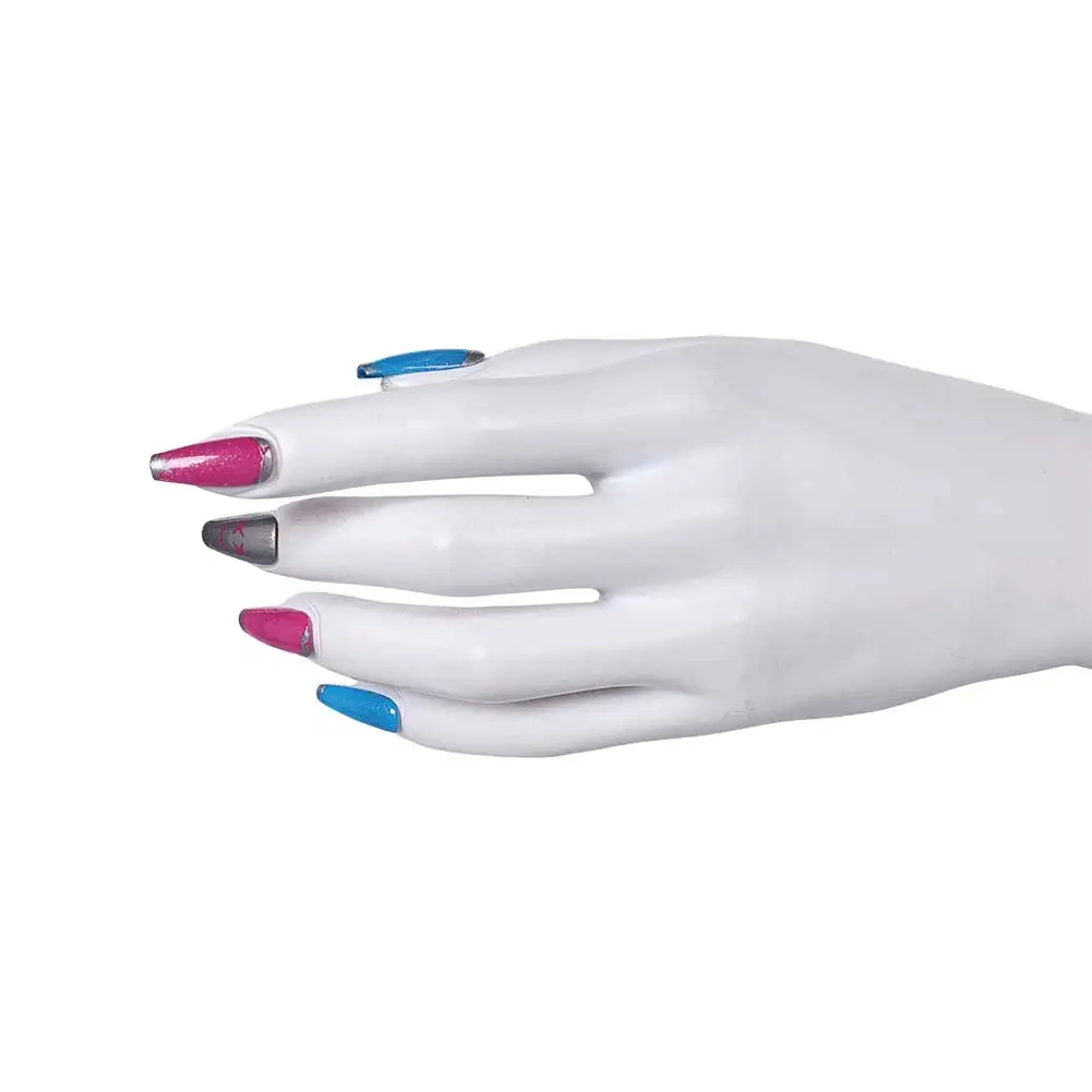 Cosplay Arcane Jinx Fake Nails Art Vermomming 2024 Game LoL TV 2 Fantasy Vingers Rollenspel Kostuum Accessoires voor volwassen vrouwen Meisje