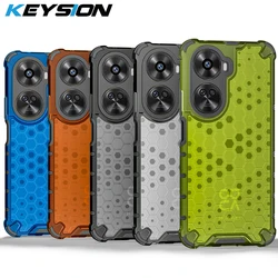 KEYSION 화웨이 노바 12 SE 12i 용 충격 방지 아머 케이스, 실리콘 + PC 투명 벌집 폰 커버