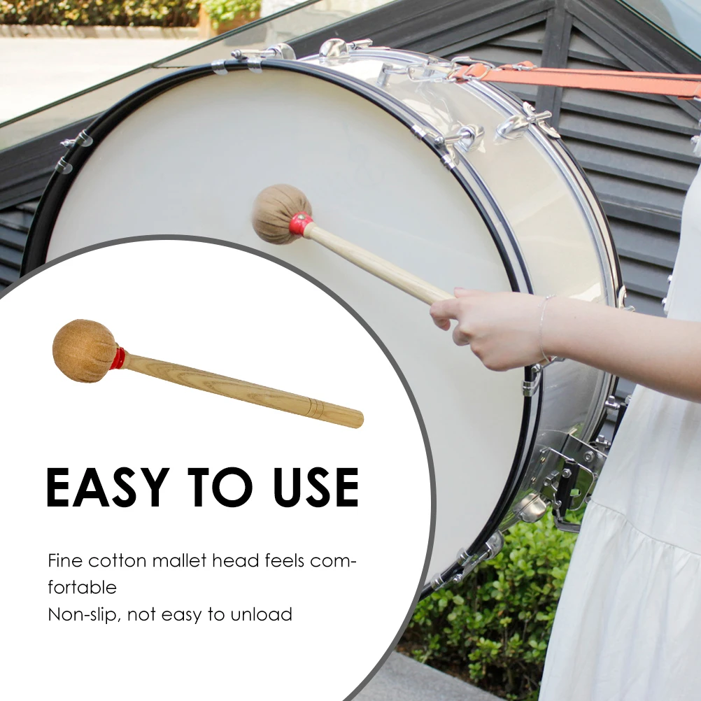 

Bass Mallet Percussion Mallets Drum Stick Drumsticks Beaters Handle Accessories Soft