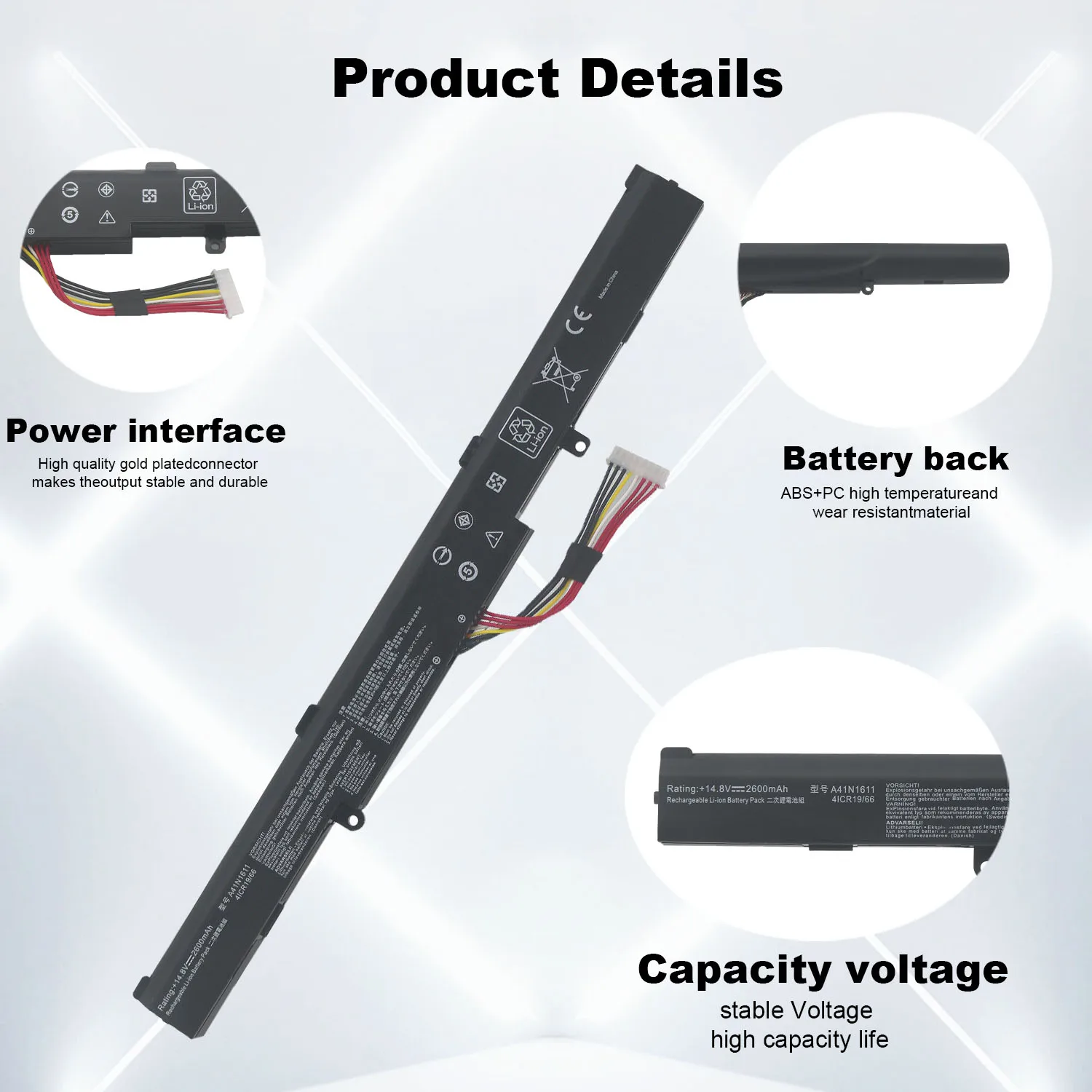 NEW A41N1611 Laptop Battery 15.2V 48Wh Laptop Battery For ASUS ROG GL753VD GL553VD GL553VE GL753VE FX53VD FX73VD ZX53VD