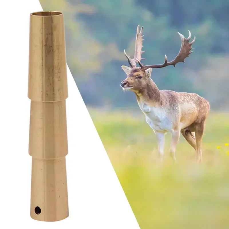 황동 사슴 유인 호루라기, 사냥용 동물 유인기 3가지 옵션, 사슴, 까마귀, 다람쥐, 새 유인, 생존 장비 야외 선물