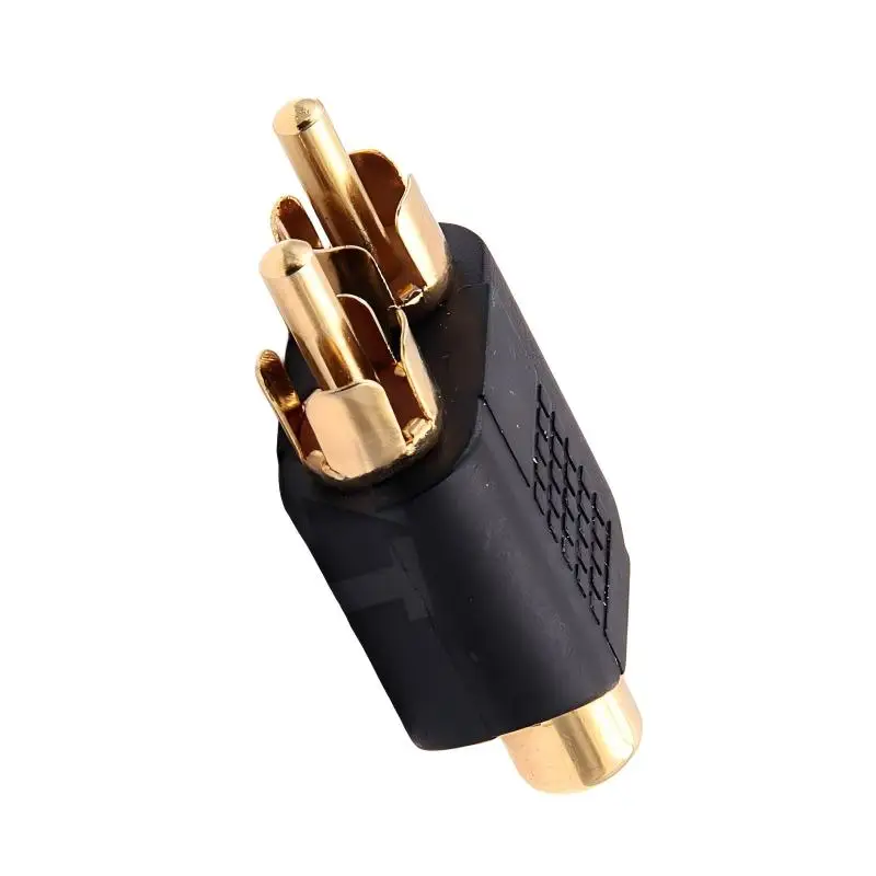 RCA Female to 2 RCA Male Adapter AV Audio Plug Y Splitter Connector Audio Converter for Computer TV MP3