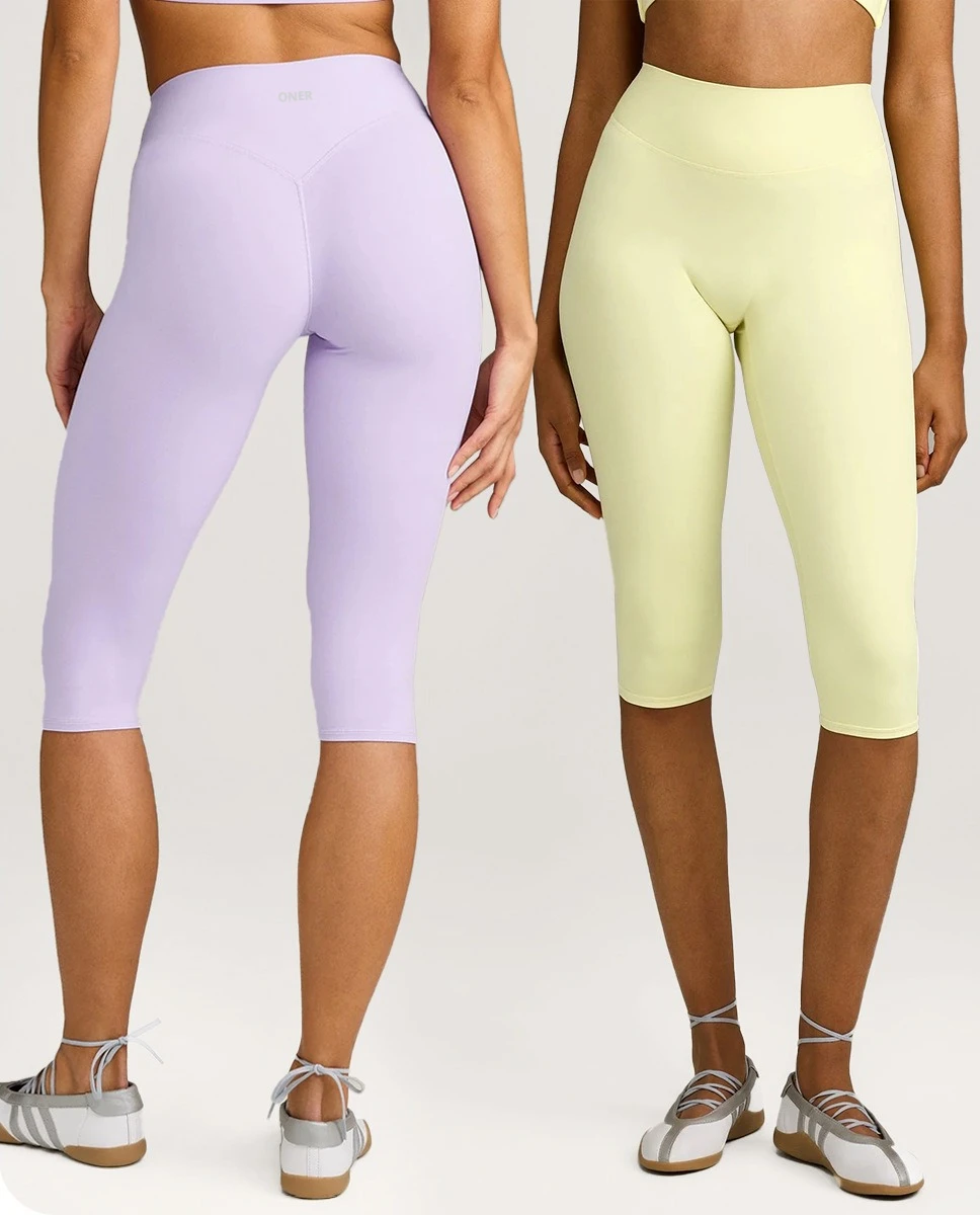 Women High Waist Capri Yoga Leggings Naked Feel Butt Lifting Stretch Cropped Fitness Pants Pilates Gym Workout Sports Trousers