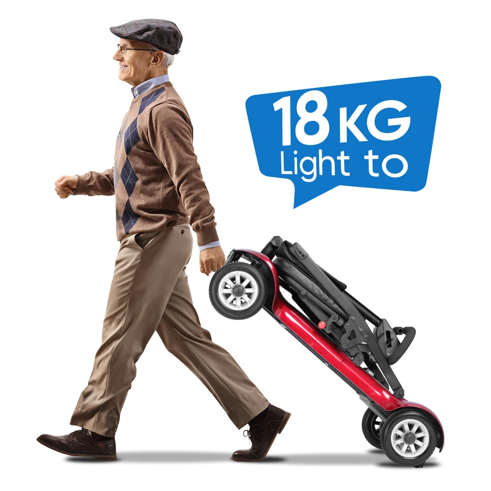 2024 New Product 270W Brushless Motor Easy Folding 50KM Range Travel Portable Lightweight Electric Mobility Scooter For Disabled