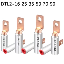 5Pcs Square Head Copper Aluminum Cable Terminals Circuit Breaker Terminal Bare Lugs Wire Connector Joint DTL2-16 25 35 50 70 90