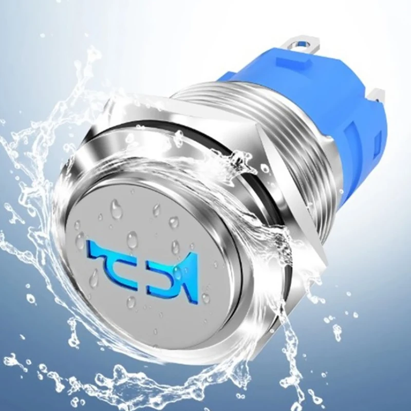 1Pcs 16mm 12V Momentary Speaker Speaker Button Toggle Switch Installation Hole With Car Pre Wiring Socket