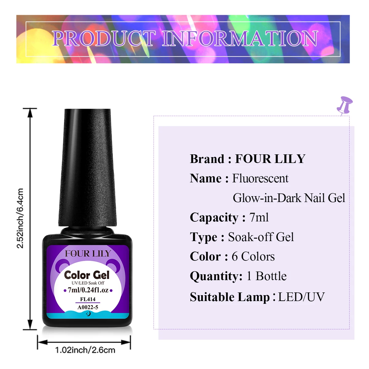 FOUR LILY 7ml Fluorescent Glow-in-Dark Nail Gel Polish Neon Luminous Colorful Long Lasting Soak Off UV LED Gel Nail Art  Vernis
