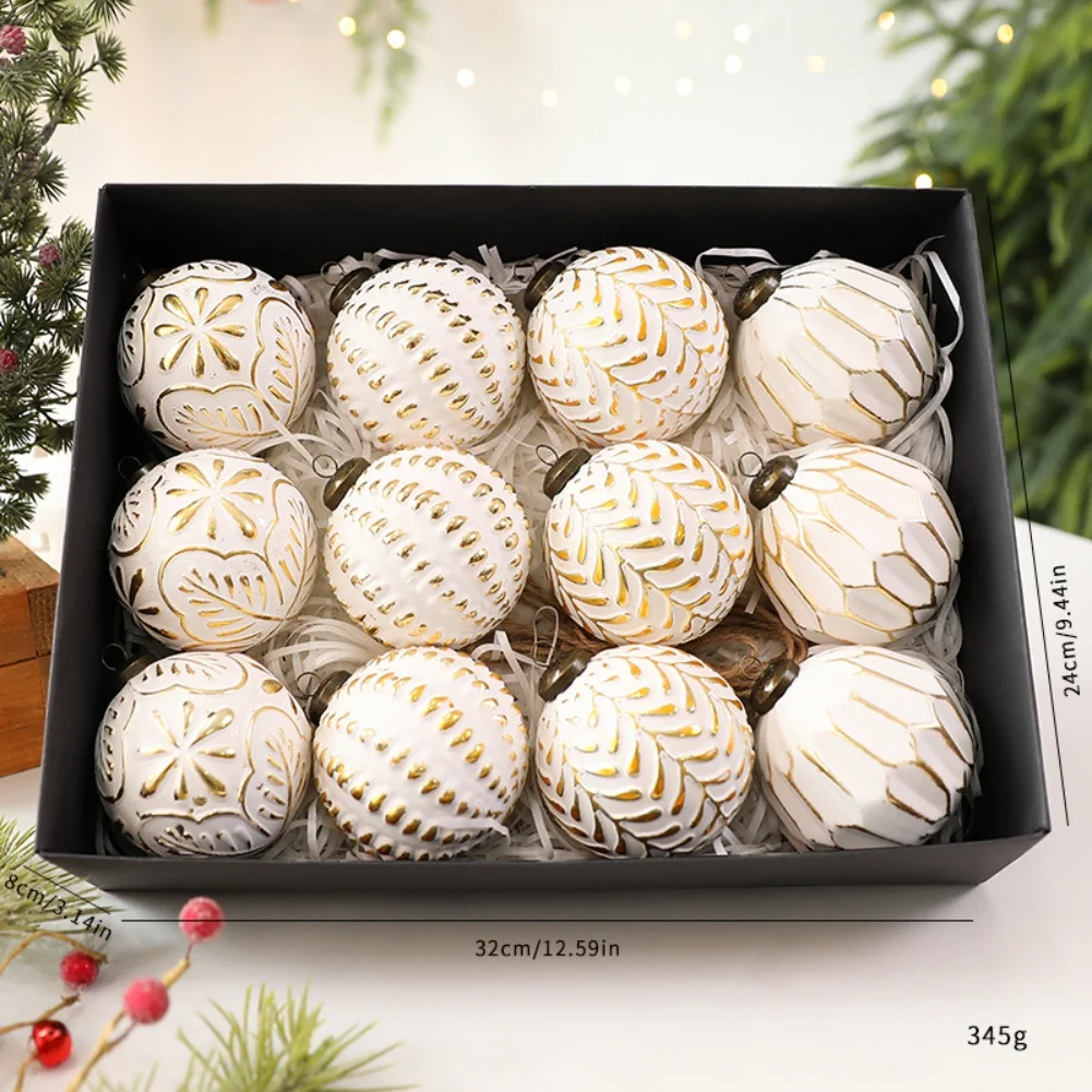Shatterproof Plastic Christmas Ball Ornament Large 80mm Vintage Rustic Copper Style for Tree and Festive Decorations
