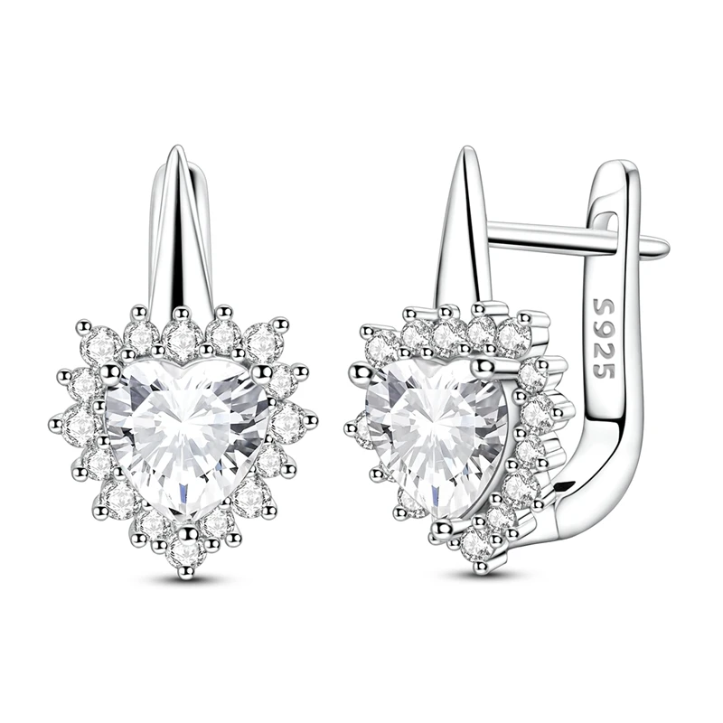 

Новые серьги-гвоздики из стерлингового серебра 925 пробы с блестящей любовью для женщин и девочек, серьги-гвоздики, ювелирные изделия, модные роскошные юбилейные серьги