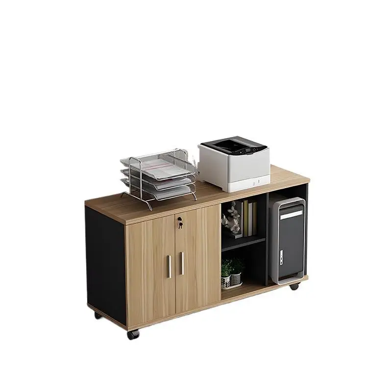

Corner of desk, side side, sub-cabinet, mobile drawer, file, low cabinet, wooden with lock storage