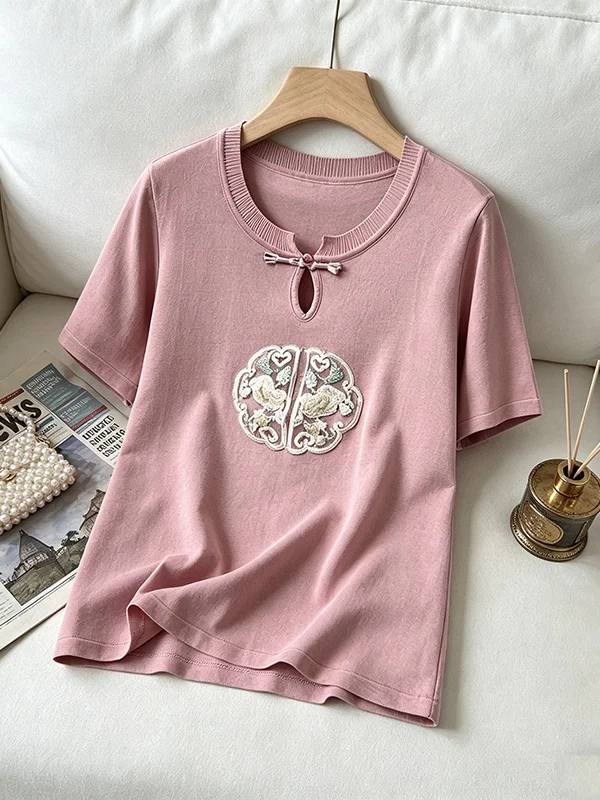 

plus Size Women's Summer New Fashion Design Short Sleeve T-Shirt Loose Slimming Versatile Top Korean Style round Neck Casual ...
