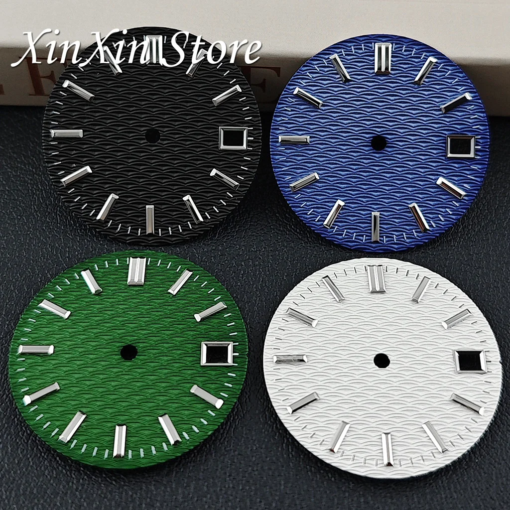 Cadran de montre texturé 28,5 mm GS NH35, surface ondulée, sans luminescence, accessoires de montre pour mouvement NH35 4R35, pièces de modification GS