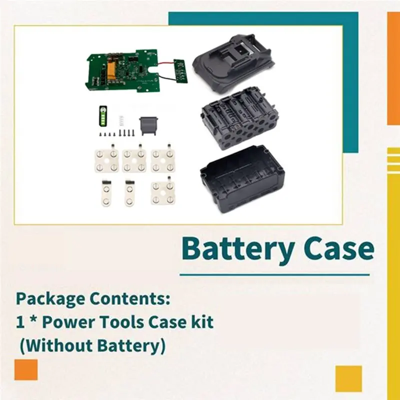 COFA-For Makita Power Tools 10Core 21700 Battery Storage Box Case Replacement Parts Charging Board Nickel Strips Set