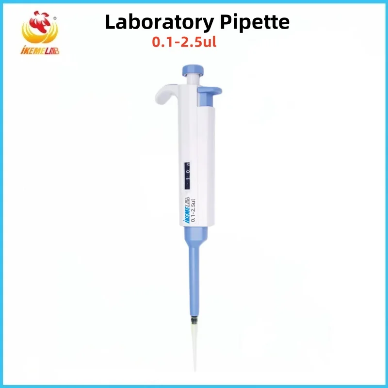 IKEME 0.1-2.5ul Laboratory Pipette Single Channel Digital Display Adjustable Plastic Pipette Laboratory Equipment