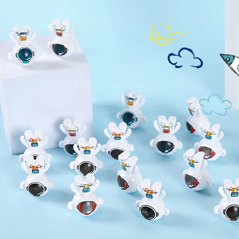 20Pcs Cartoon Mini Outer Space Astronaut Theme Tumbler Dolls Toys for Kids Birthday Baby Shower Party Favors Pinata Goodie Bag