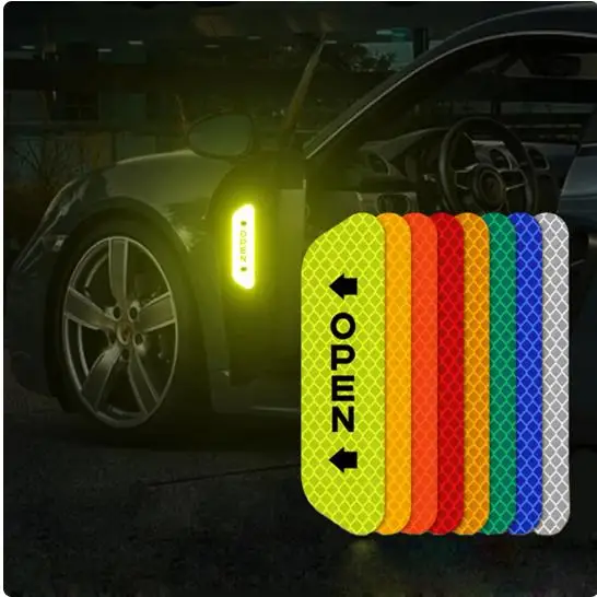 Car Open Reflective Tape Warning Mark sticker for VW Polo 9N3 Golf 4 Mk4 Jetta Touran Bora Seat Leon T4 Toledo Sunglasses Case H