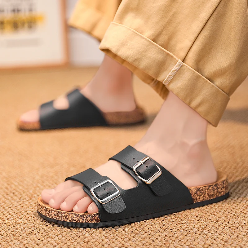 Outdoor Men\'s Buckle Summer Sandals Popular Mens Slip-on Mules Shoes Men Casual Outdoor Slipper Man Beach Slides New Plus Size