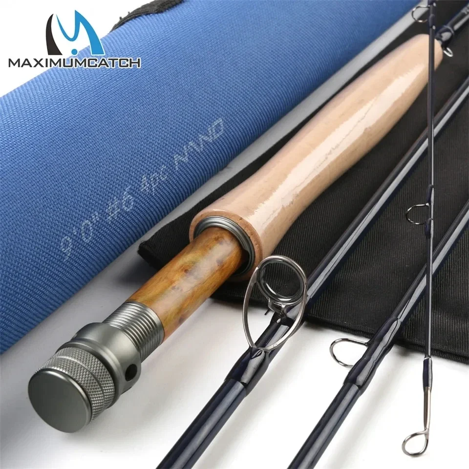 Image of MAXIMUMCATCH 8,4–9 Fuß 3–8 WT Nano Ultraleichte Fliegenrute Schnelle Aktion IM12 Toray Carbon 4 Stück Süßwasser-Fliegenangelrute