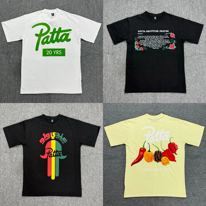 Fashion Trend American Style Patta Top High Quality Men's Women's PATTA Short Sleeved Summer Season Available Stock