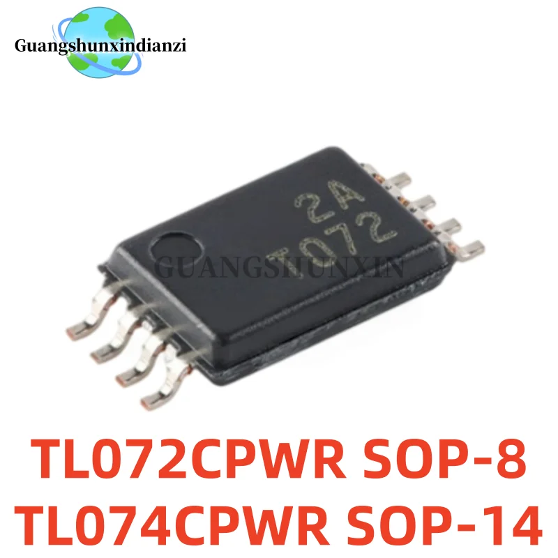 10PCS 100% New TL072CPWR TL072CPW TL072 T072 msop-8 TL074CPWR TL074 T074 sop-14 Best Quality In Stock