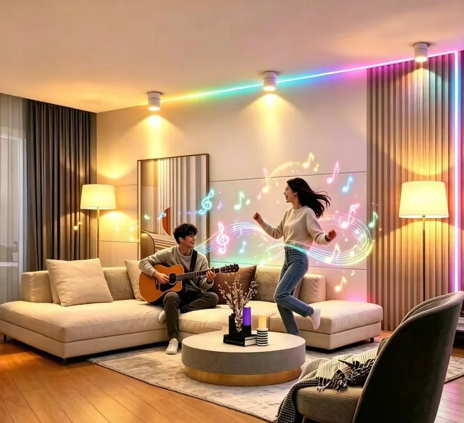 Image 3: Lampe tube COB pliable intelligente Tuya avec angle réglable à 360 degrés, lampe tube intelligente haute efficacité avec WiFi-Zigbee