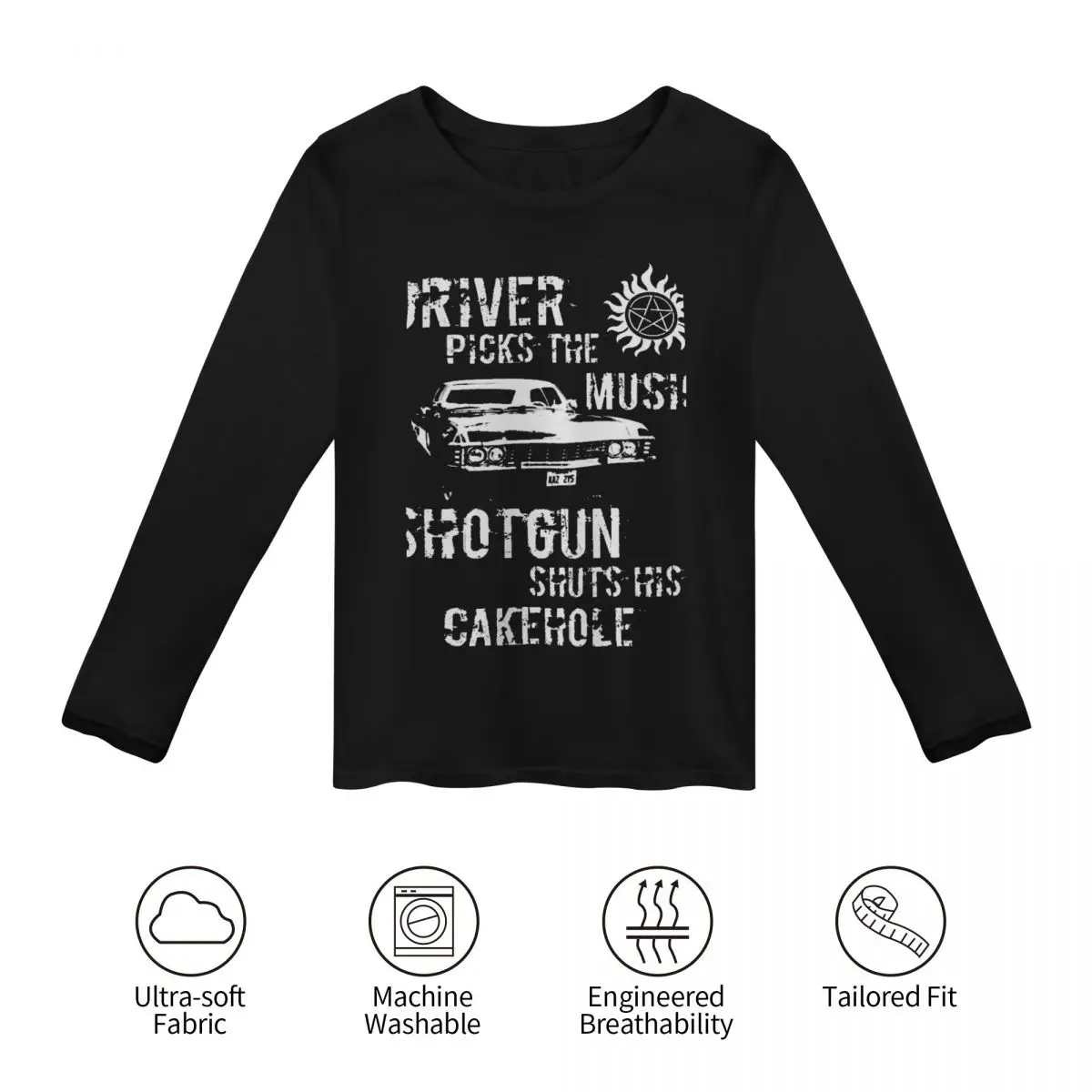 Driver Picks the Music Long Sleeve T-Shirts Oversized t-shirt tees plus size t shirts Women t-shirts