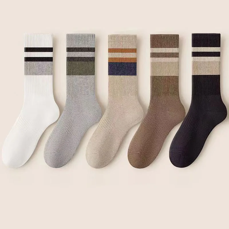 

4 пары мужских носков, осенние и зимние утолщенные средние носки с подкладкой, махровые теплые полотенца, хлопковые носки, защита от запаха, мужские запасы