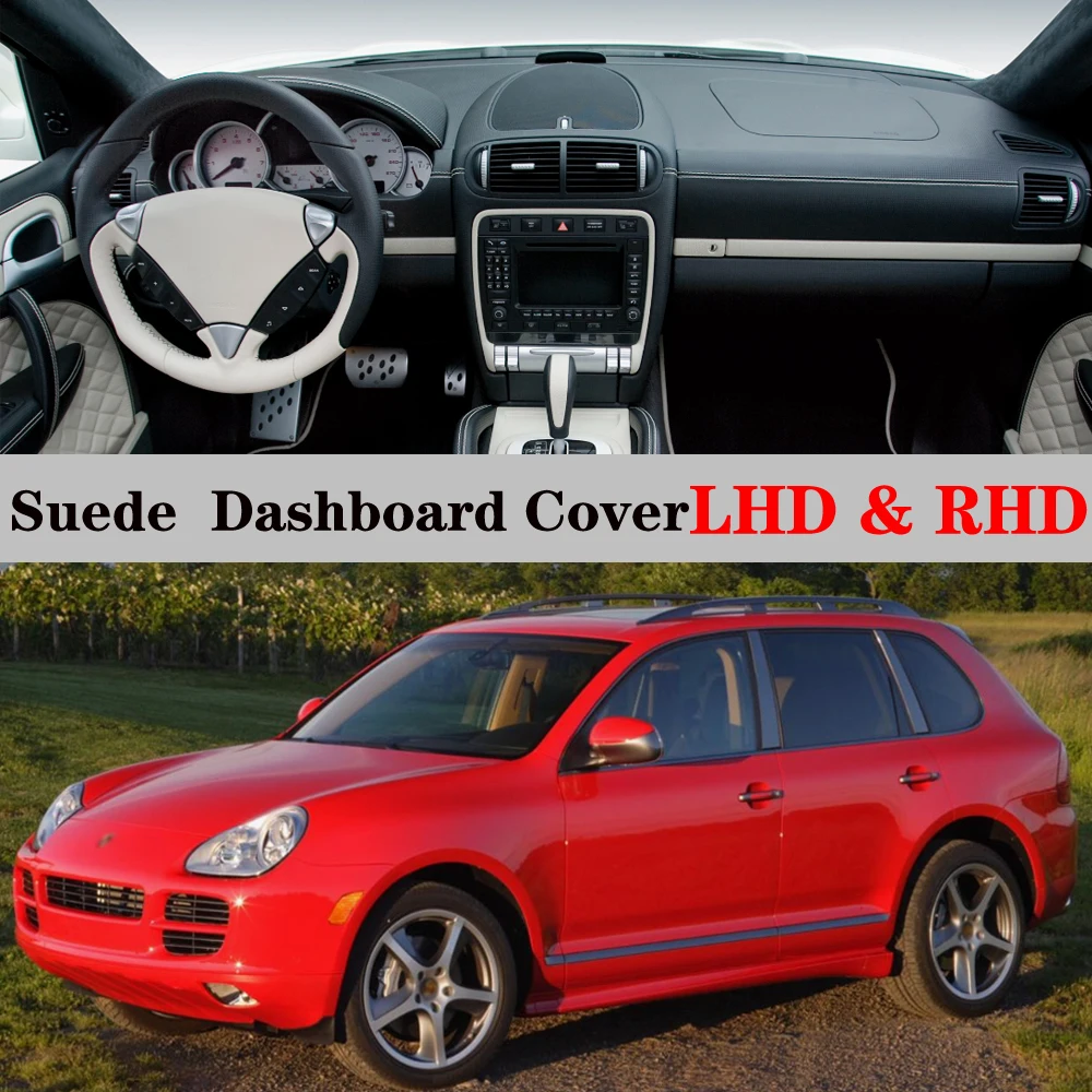 Suede Leather Dashmat Dashboard Cover Pad Dash Mat Car Accessories For Porsche Cayenne GTS 955 2003 2004 2005 2006 2007- 2010