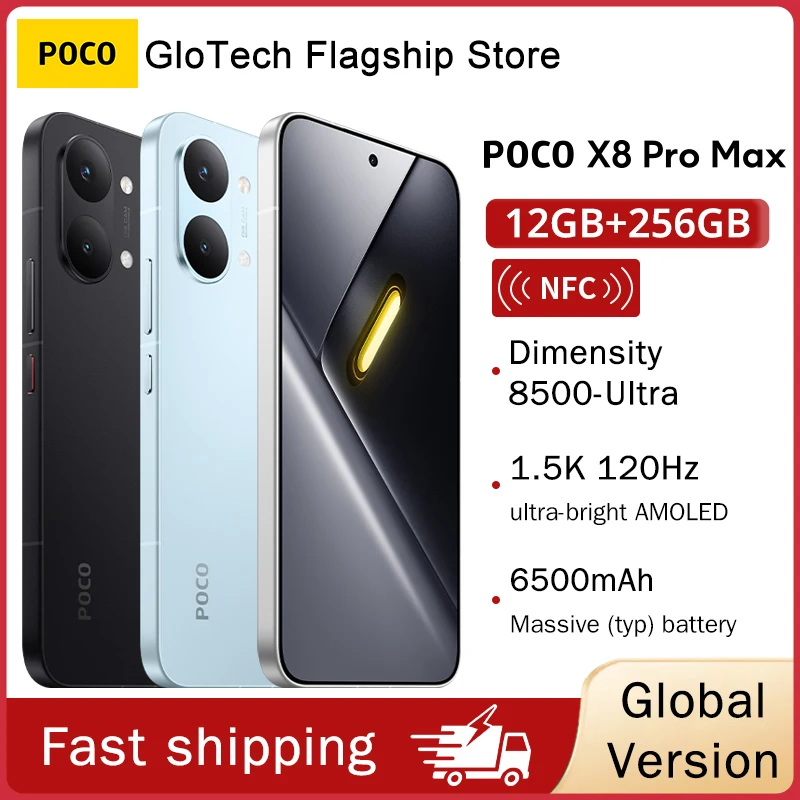 Global Version X8 Pro Max Smartphone Dimensity 9500s 8500mAh 50MP main camera 100W HyperCharge Supports NFC