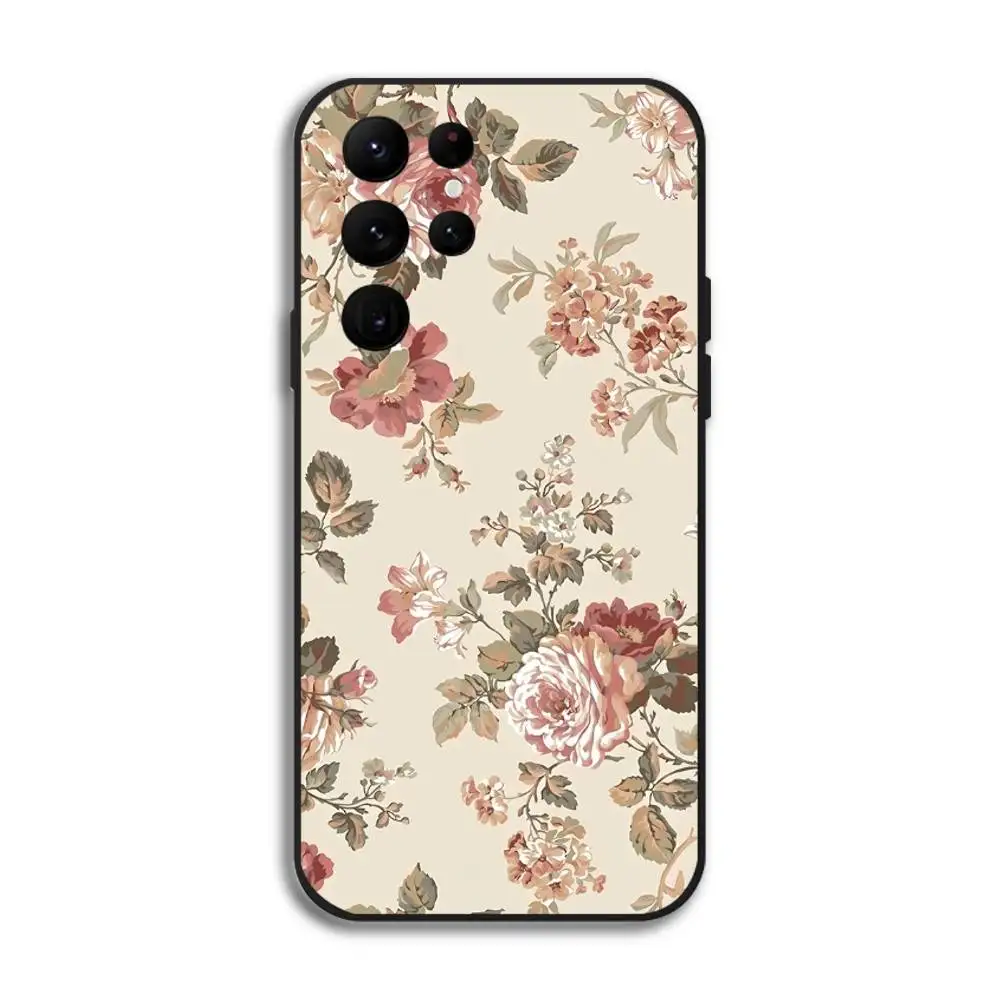 Vintage-style Roses phone case for Samsung Galaxy S25 S24 S22 S23 Ultra S21 S20 Plus 5G
