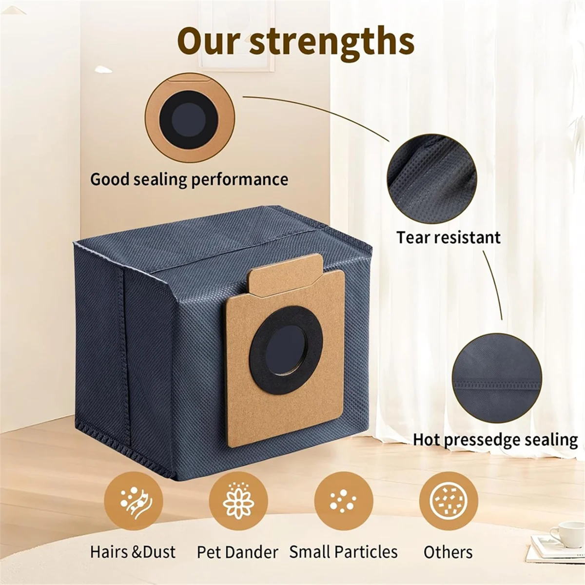 ABKR 20 عبوة من أكياس الغبار لمحطة Eufy X10 Pro Omni & X8 Pro ذاتية التفريغ، أكياس تنظيف روبوت مكنسة كهربائية سعة 2.5 لتر أكياس غبار بديلة