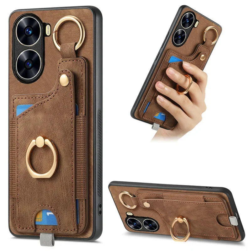 

Pop Magnetic Card Case For Xiaomi Poco X7 Pro 5G 2025 Luxury Cover Leather Metal Ring Back Cover Mi Phone Poco X7Pro Case PocoX7