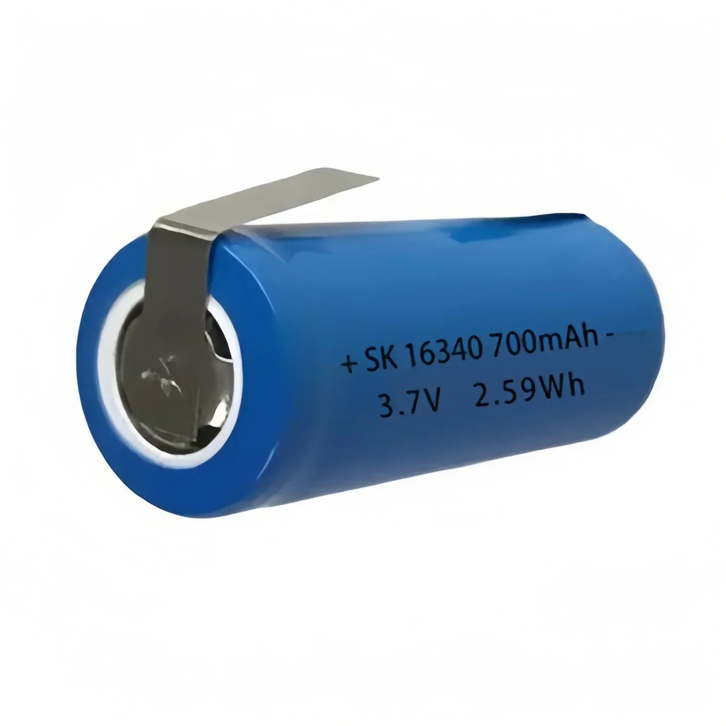 16340 แบตเตอรี่ 3.7V 700mAh CR123A แบตเตอรี่ลิเธียมแบบชาร์จไฟได้พร้อมแท็บบัดกรีสําหรับกล้อง SMOKE ALARM Doorbell Monitor Spy CAM