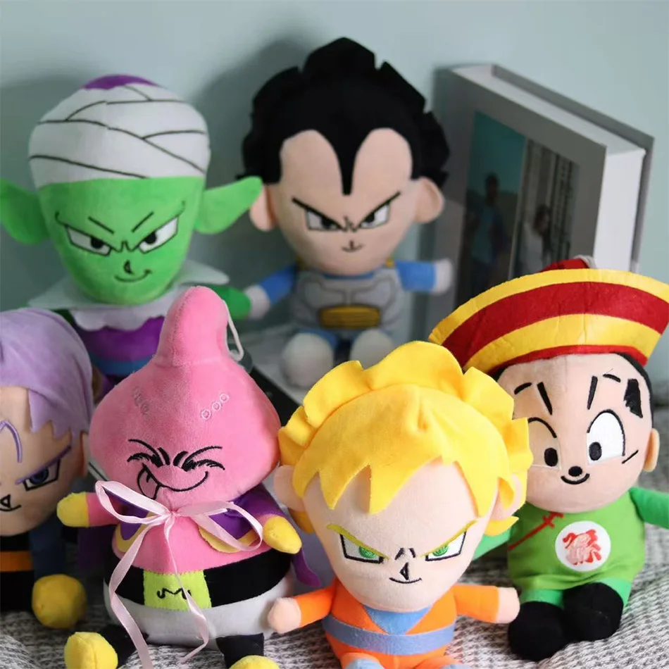 

New 20cm Dragon Ball Anime Plush Toys Super Saiyan Goku Vegeta Picollo Trunks Gohan Cartoon Figure Stuffed Dolls Child Gifts