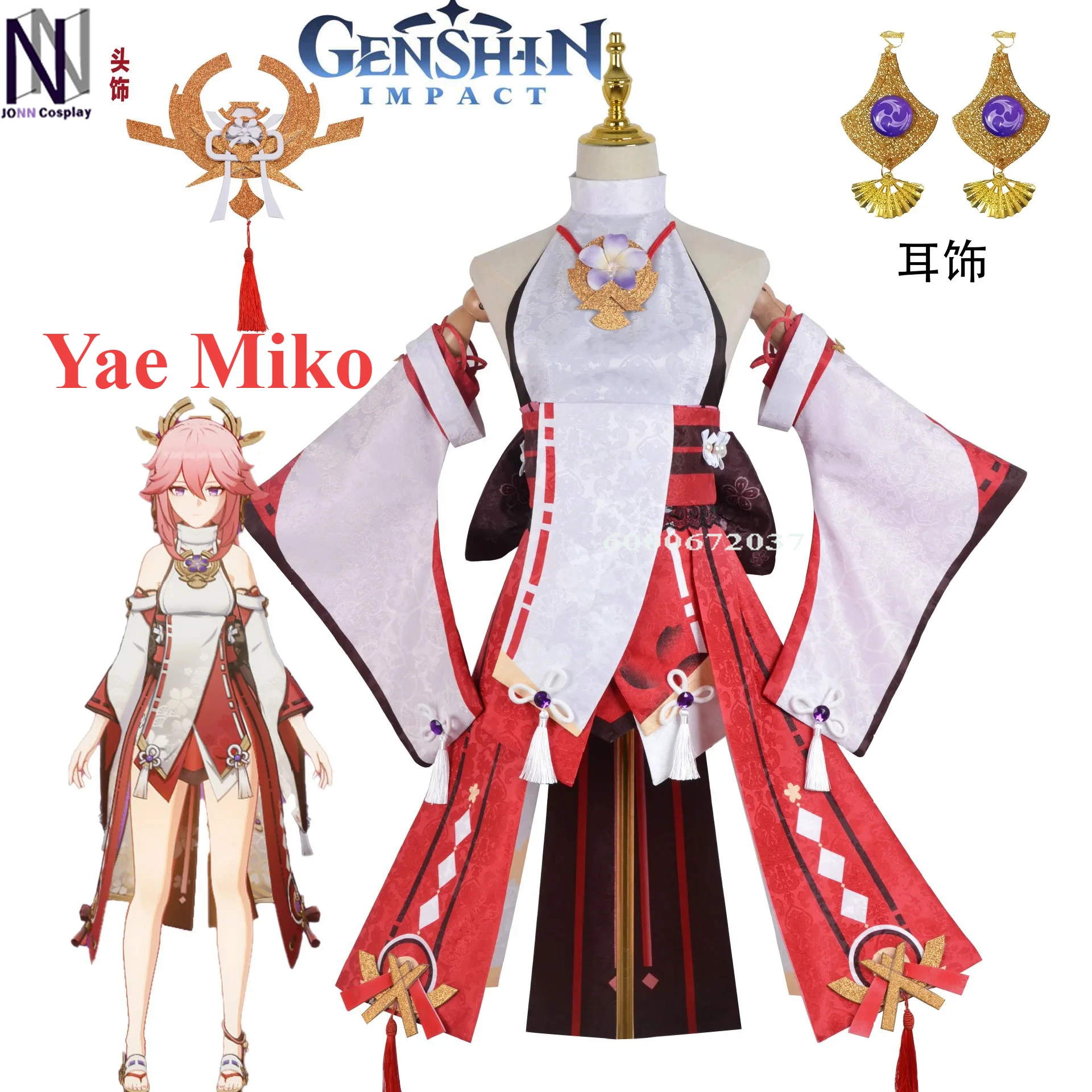 

Genshin Impact Game Yae Miko Cosplay Costume Guuji Full Set Fancy Outfits Dress Headwear Suit Yae Miko Guuji Cosplay New Arrival