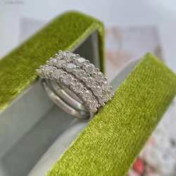 S925 Sterling Silver Women Ring 0.7 Carat Moissanite Diamond Seven Stones Four Claws Classic Engagement Jewelry
