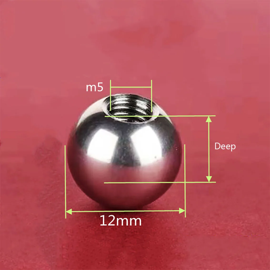 304 bola bor baja tahan karat, bola bor lubang buta metrik M2 M3 bola baja berulir internal dengan Diameter luar 5mm-50mm