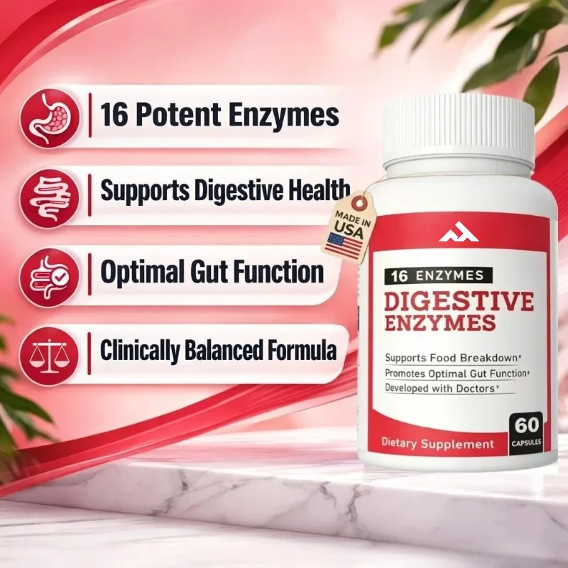 

Digestive Enzyme Capsules Contain Including Bromelain, Papain, and Lactase - Digestion, Intestinal Health Support -60 Capsules