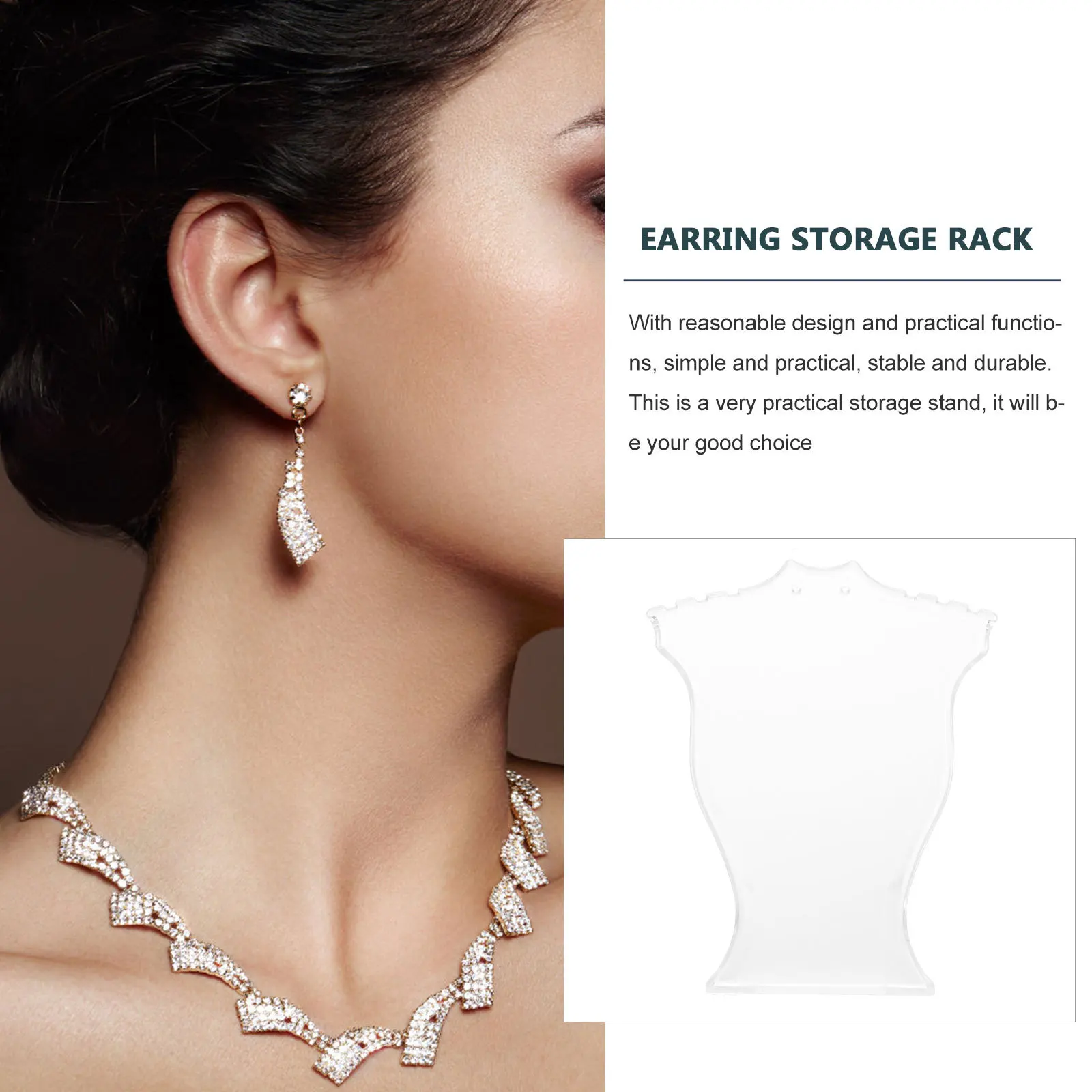 

Earring Necklace Rack Jewelry Display Holder Durable Plastic Base Stable Storage Stand Decorative Organizer for Home Shop