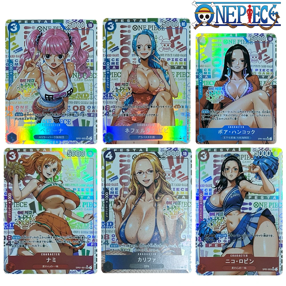 

One Piece 6PCS/SET DIY Hancock Nami Robin Vivi Utta Yamato Fold Glitter Collection Card Holiday gift Textured swimsuit seduction