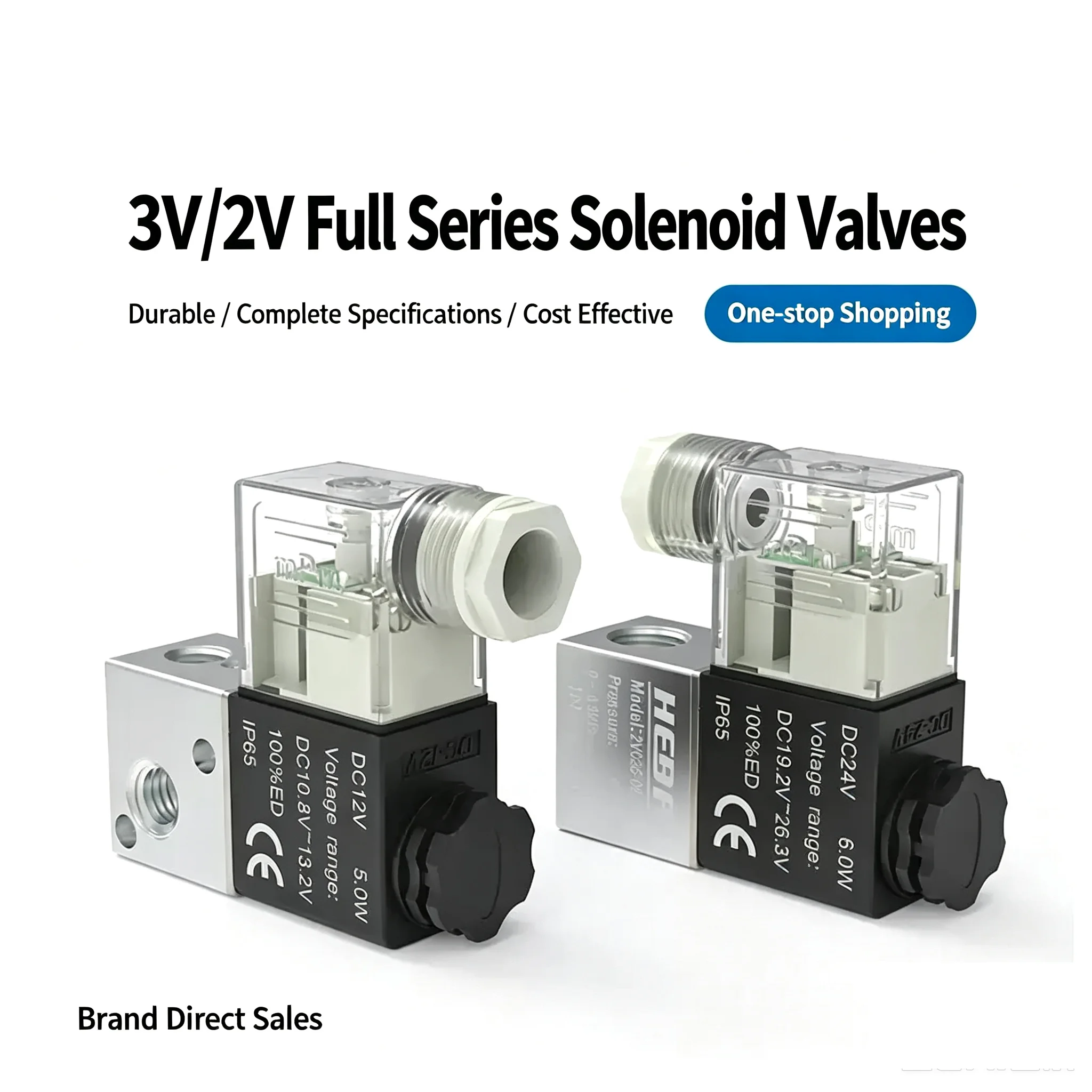 AC220V DC24V DC12V 3V1-M5 3V1-06/08 2 Position 3 Way Pneumatic Solenoid Valve Port 1/8